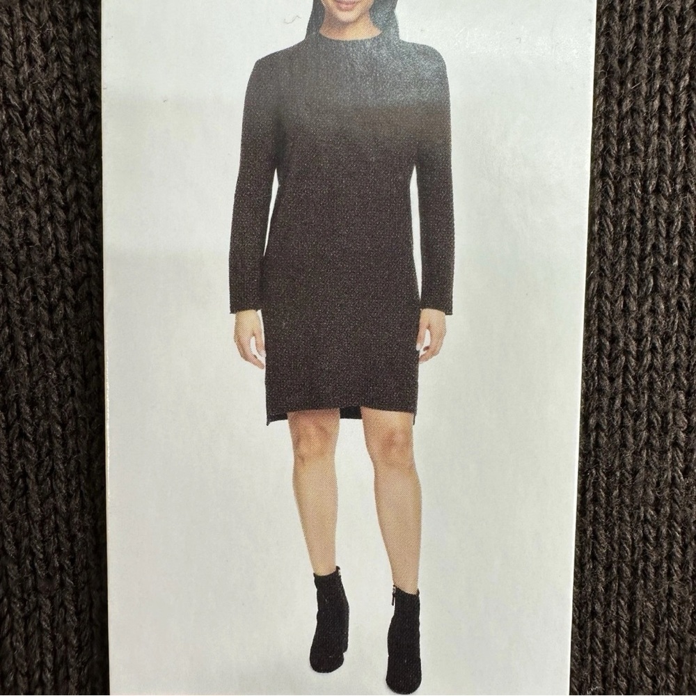NWT Jessica Simpson Womens Medium Brown Sweater Sheath Dress Long Sleeve Cozy